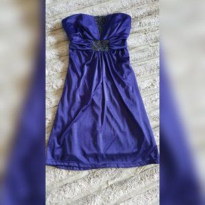 Strapless purple dress